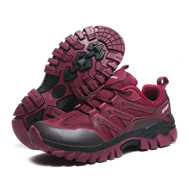 HIKEUP Men‘s Outdoor Hiking Shoes Spring New Breathable Comfortable Anti-collision Toe Cap Style Couple's Mountaineering Shoes