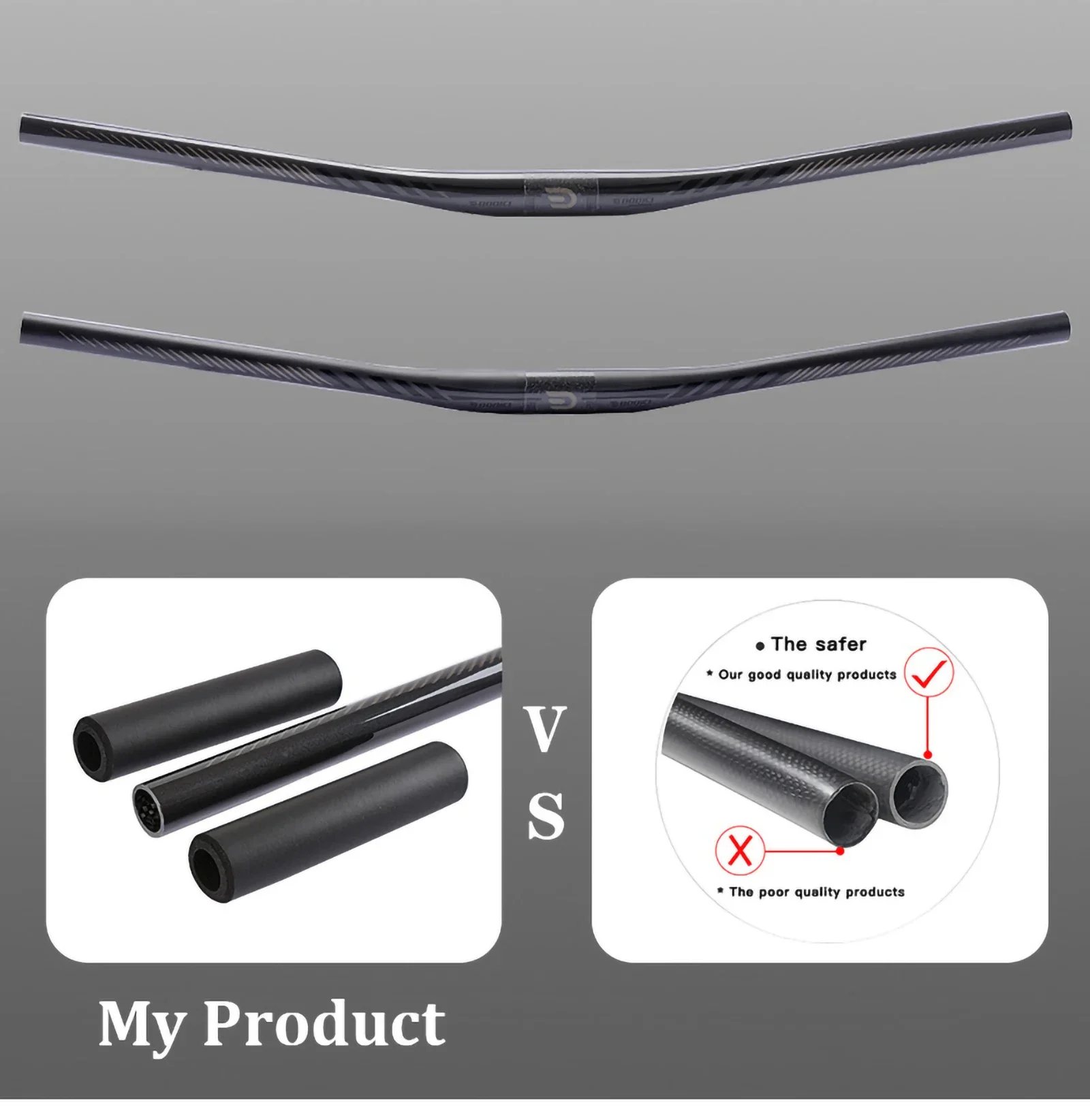 MTB Bicycle Carbon Handlebar,With Pair of Grip,Ultralight Bike Handle Accessories,Mountain Road Cycling,Bicycl Steering Wheel
