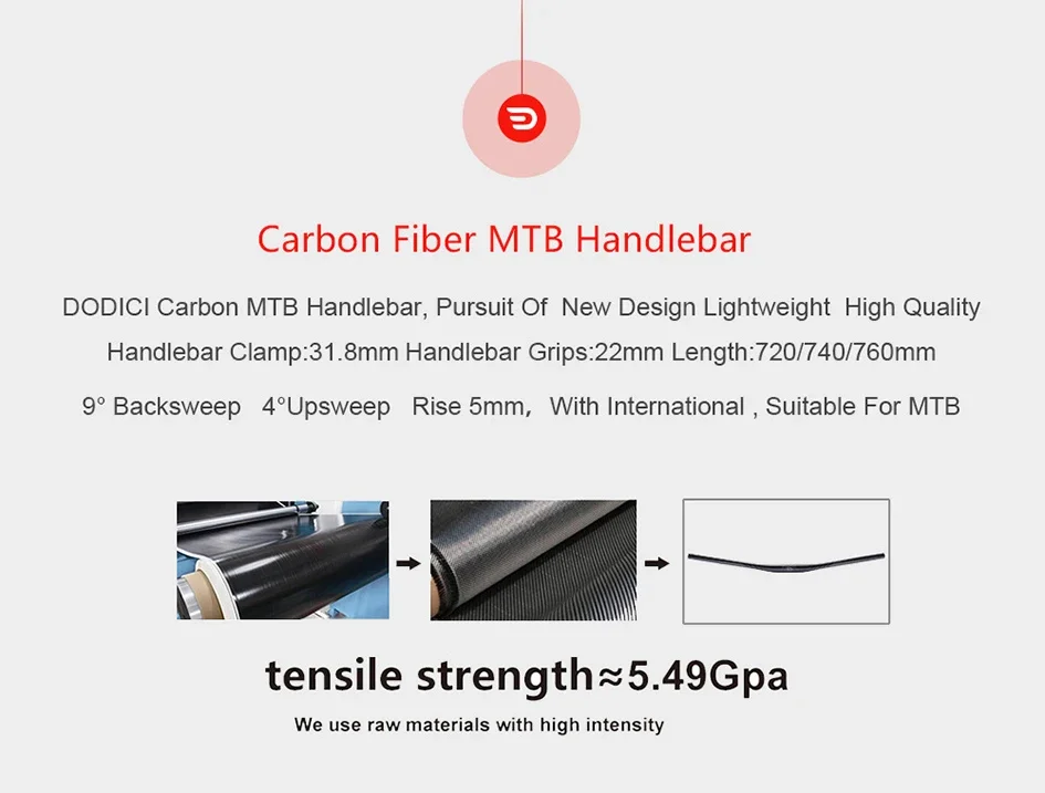 MTB Bicycle Carbon Handlebar,With Pair of Grip,Ultralight Bike Handle Accessories,Mountain Road Cycling,Bicycl Steering Wheel