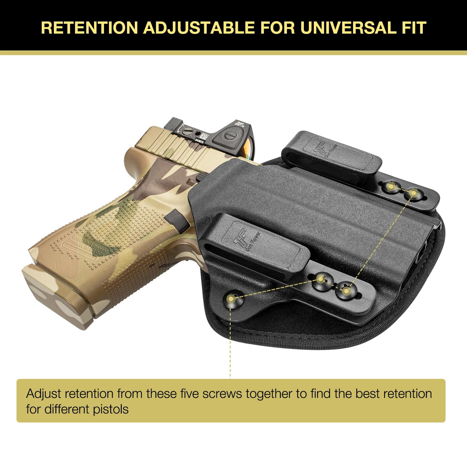 GF Universal Hybrid Kydex&Nylon Holster for G19 G17 M&P Shield and Similar Right and Left Hand Universal Holster