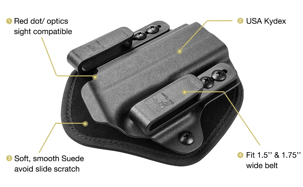 GF Universal Hybrid Kydex&Nylon Holster for G19 G17 M&P Shield and Similar Right and Left Hand Universal Holster