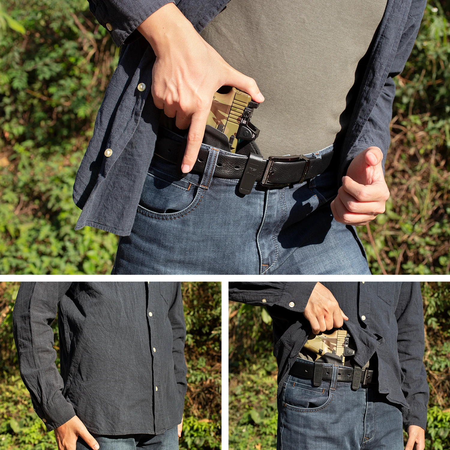 GF Universal Hybrid Kydex&Nylon Holster for G19 G17 M&P Shield and Similar Right and Left Hand Universal Holster