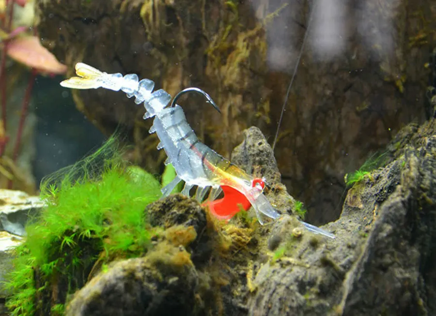 JYJ Soft Shrimp Lures Sea Fishing with Luminous Prawns Soft Bait Perch 7g 12g18g Sea Bass Shrimp bass Bait