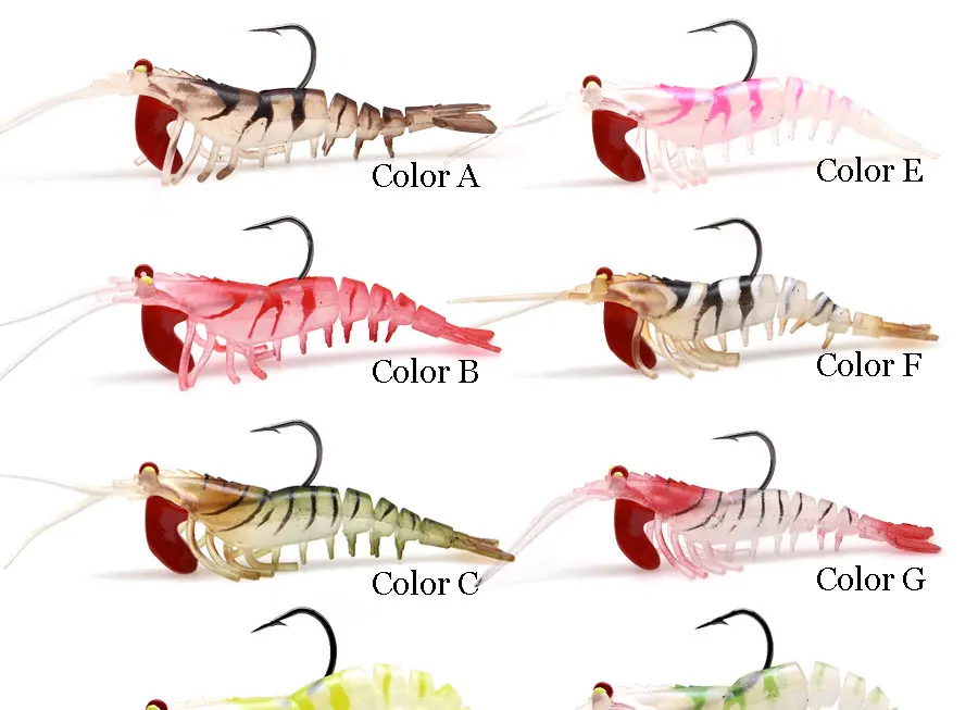 JYJ Soft Shrimp Lures Sea Fishing with Luminous Prawns Soft Bait Perch 7g 12g18g Sea Bass Shrimp bass Bait