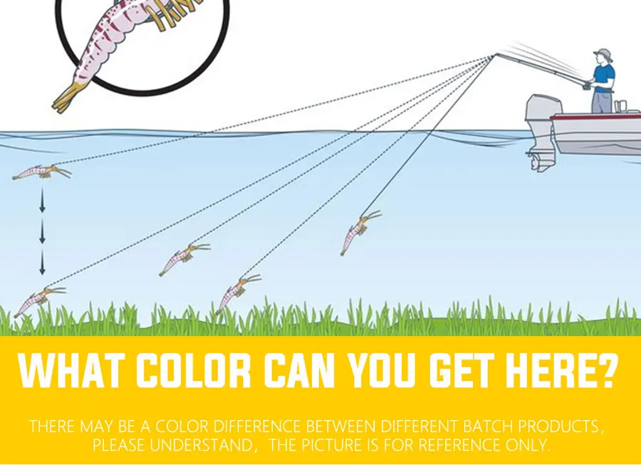 JYJ Soft Shrimp Lures Sea Fishing with Luminous Prawns Soft Bait Perch 7g 12g18g Sea Bass Shrimp bass Bait