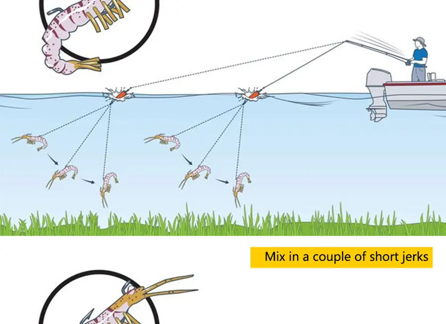 JYJ Soft Shrimp Lures Sea Fishing with Luminous Prawns Soft Bait Perch 7g 12g18g Sea Bass Shrimp bass Bait