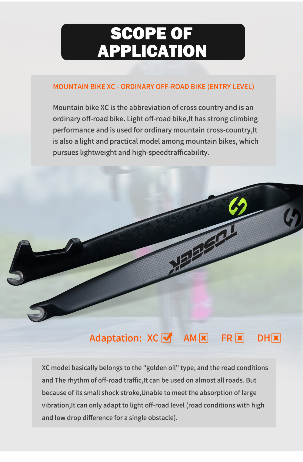 TOSEEK TFK-SL Carbon Fork 26ER/27.5ER/29ER Straight Tube Mtb Bicycle Front Fork Garfo Carbono 700c Mtb Fork 29