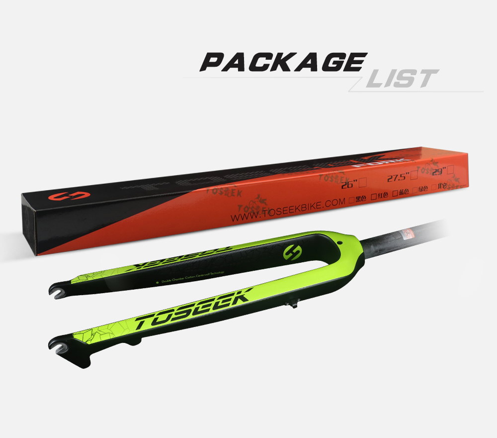 TOSEEK TFK-SL Carbon Fork 26ER/27.5ER/29ER Straight Tube Mtb Bicycle Front Fork Garfo Carbono 700c Mtb Fork 29
