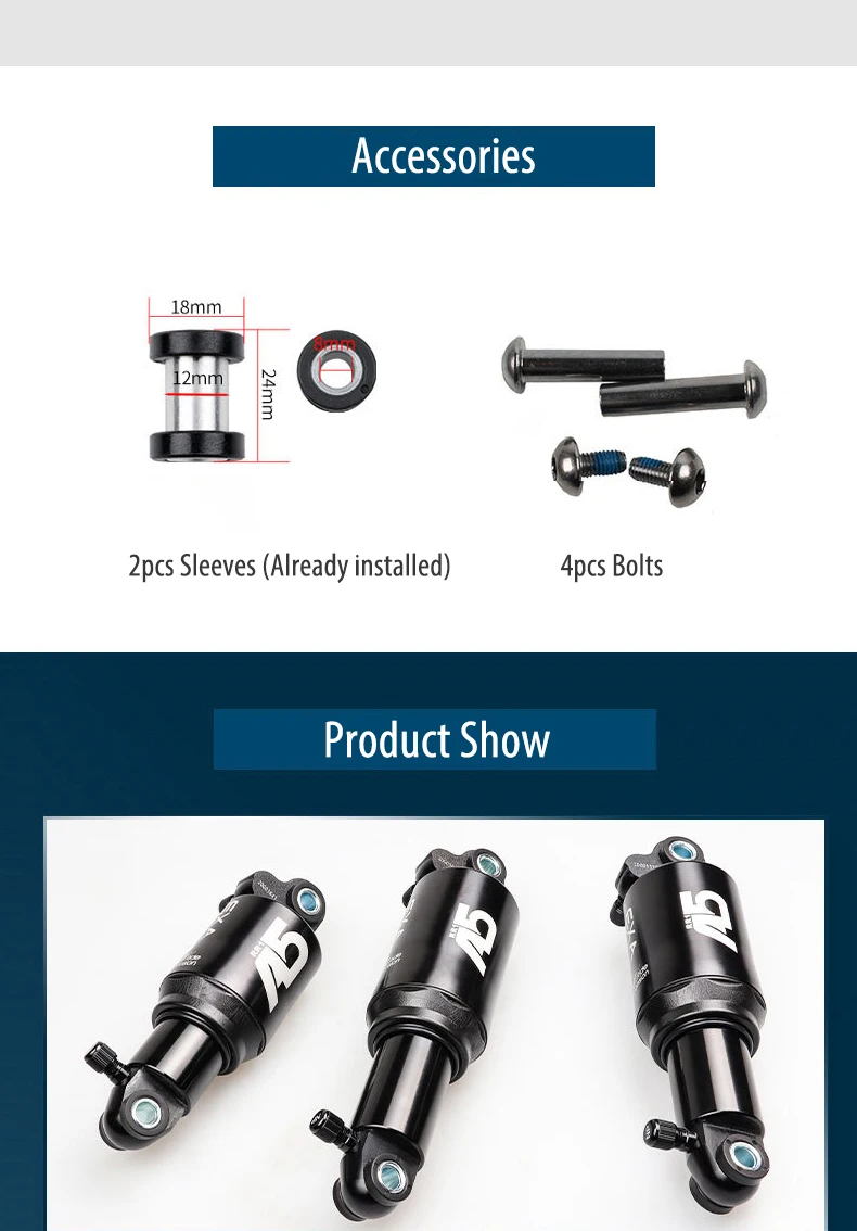 Kind Shock KS A5 RR1/RE Solo Dual Bike Air Rear Shock Absorber Suspension 125 150 165 190mm for MTB Bicycle EXA Form