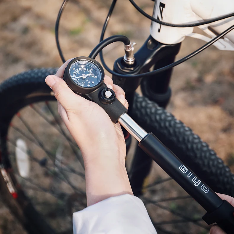 Giyo 300psi MTB Suspension Air Pump Bicycle Shock Fork Pump Bike Motor Schrader Presta Tyre Inflator Mini Gauge Tire Pumping