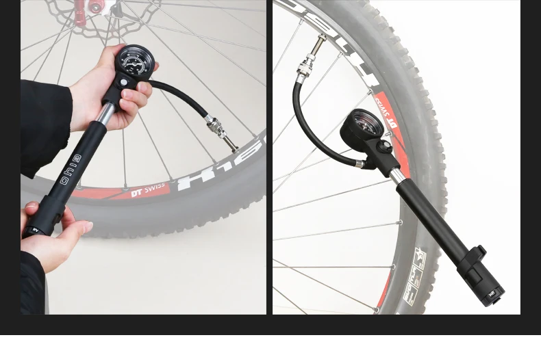 Giyo 300psi MTB Suspension Air Pump Bicycle Shock Fork Pump Bike Motor Schrader Presta Tyre Inflator Mini Gauge Tire Pumping