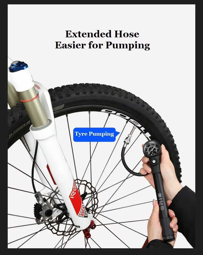 Giyo 300psi MTB Suspension Air Pump Bicycle Shock Fork Pump Bike Motor Schrader Presta Tyre Inflator Mini Gauge Tire Pumping