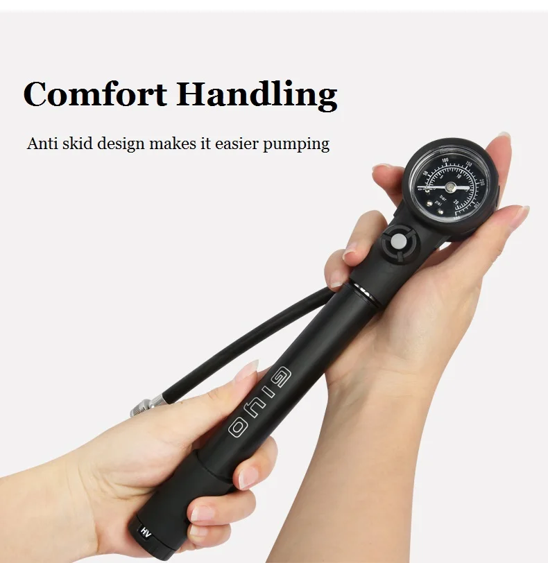 Giyo 300psi MTB Suspension Air Pump Bicycle Shock Fork Pump Bike Motor Schrader Presta Tyre Inflator Mini Gauge Tire Pumping