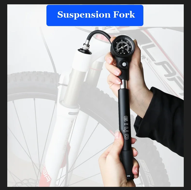 Giyo 300psi MTB Suspension Air Pump Bicycle Shock Fork Pump Bike Motor Schrader Presta Tyre Inflator Mini Gauge Tire Pumping