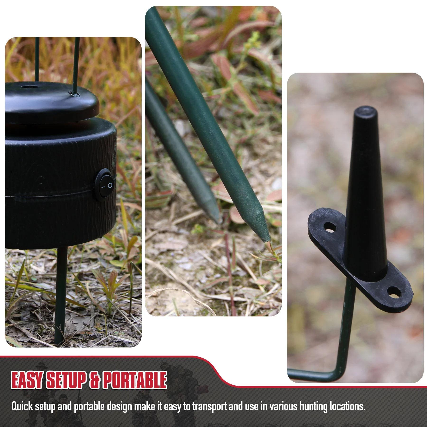 1PC Electric Flying Decoy Bird Pigeon/Dove Triple Arm Machine Rotary W/ Stakes Hunting Shooting Equipment Accessories