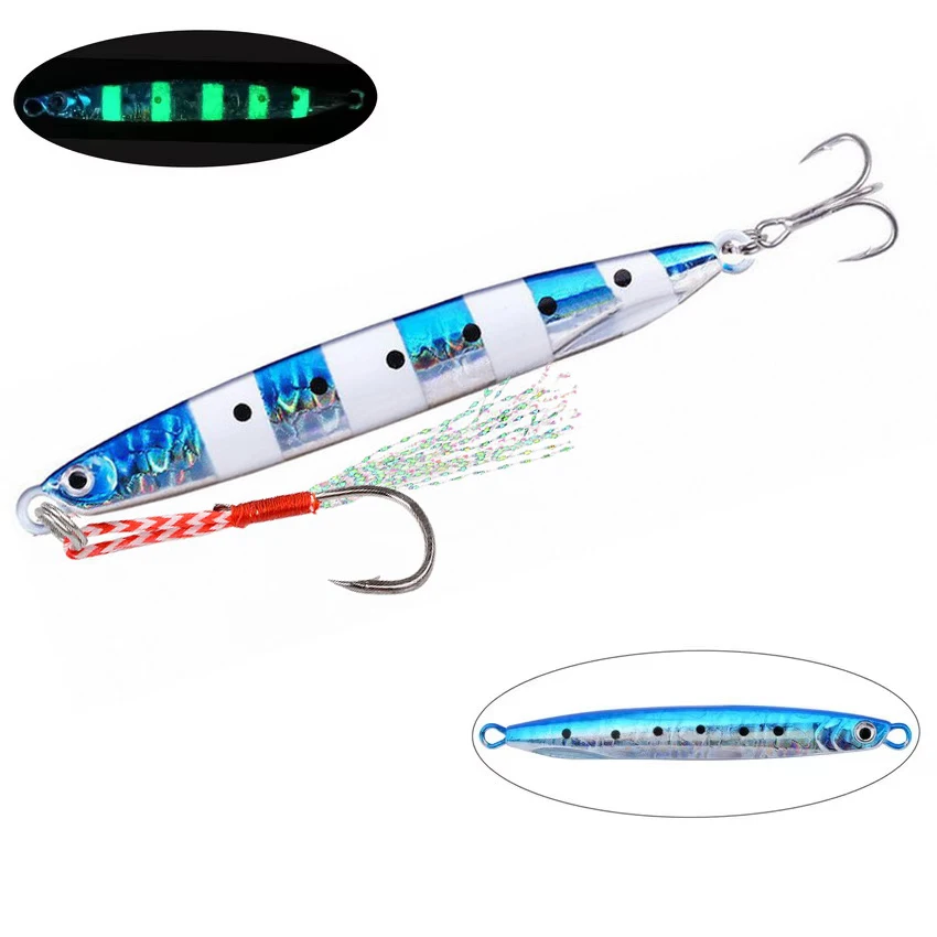 24pcs Metal Jig 40g30g20g Shore Casting Jigging Lure Shore Casting Spoon Saltwater Jack Fishing lures Set Bit Artificial Bait