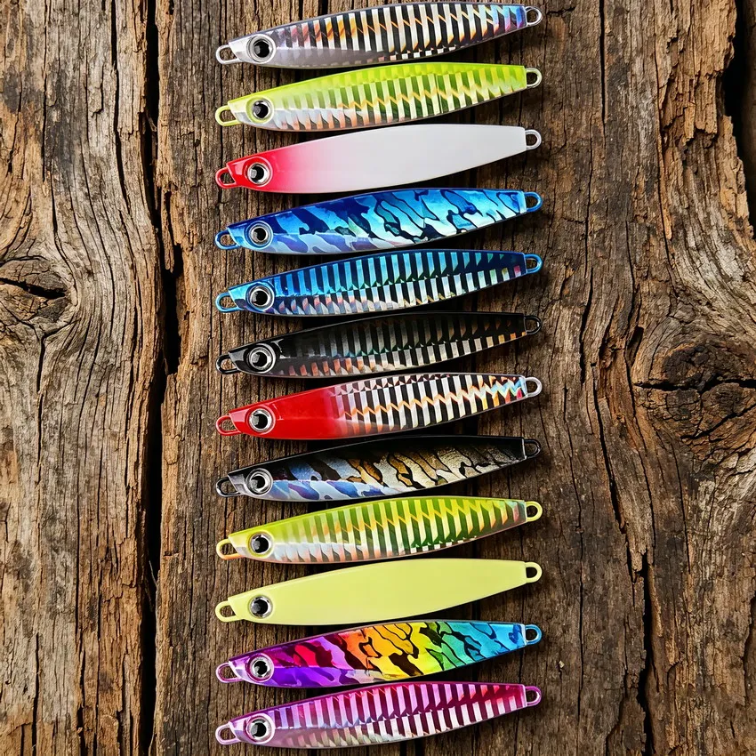 24pcs Metal Jig 40g30g20g Shore Casting Jigging Lure Shore Casting Spoon Saltwater Jack Fishing lures Set Bit Artificial Bait
