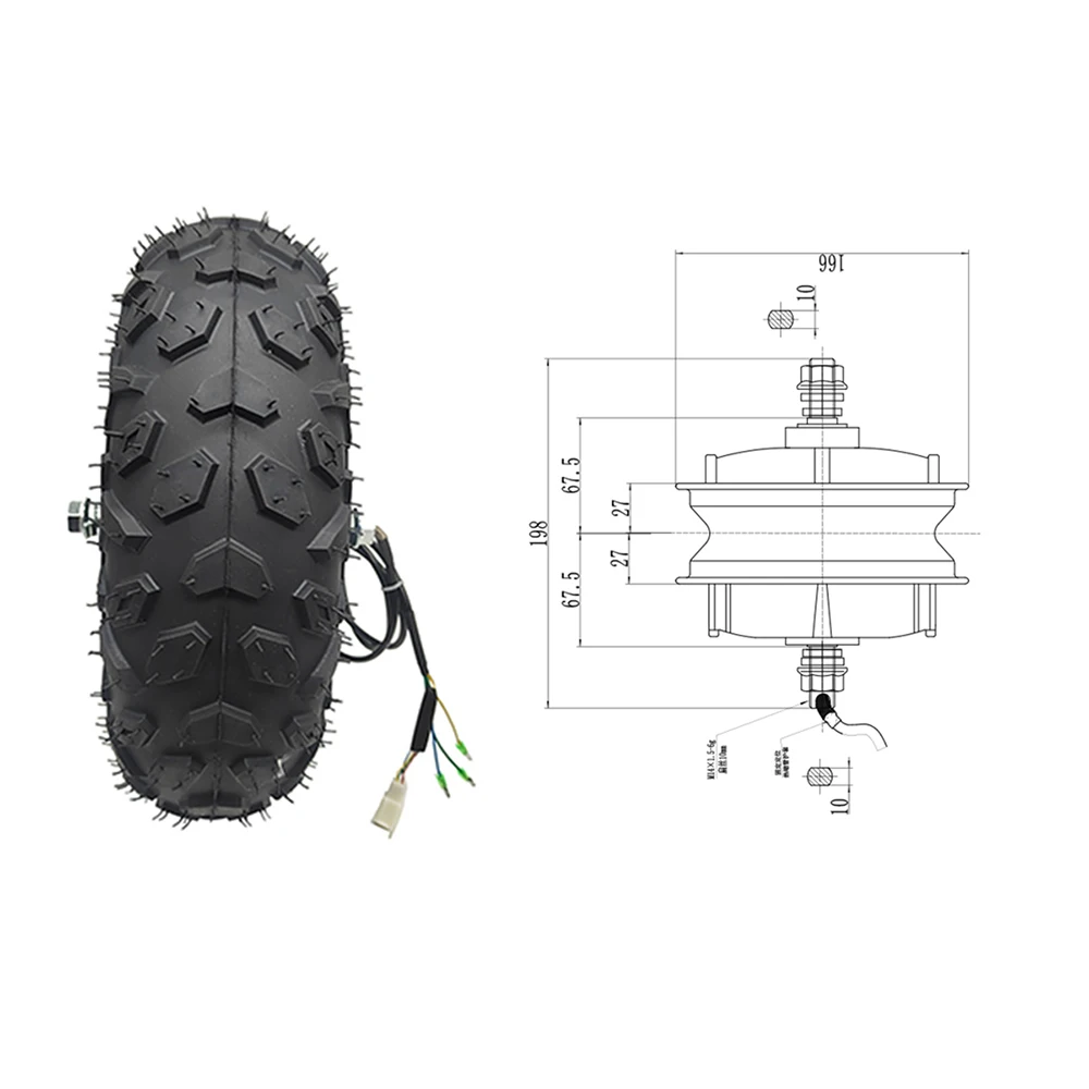 Wheelbarrow Electric Hub Motor High Torque 24V 36V 48V 350W 500W 14.5inch Off-Road Tires