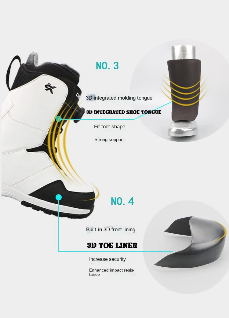 Adult Snowboarding Shoes Snow Boots Man Wire Buckle Models Fast Wear Ski Shoes Men Women Ski Equipment Warm Anti Ski Boots