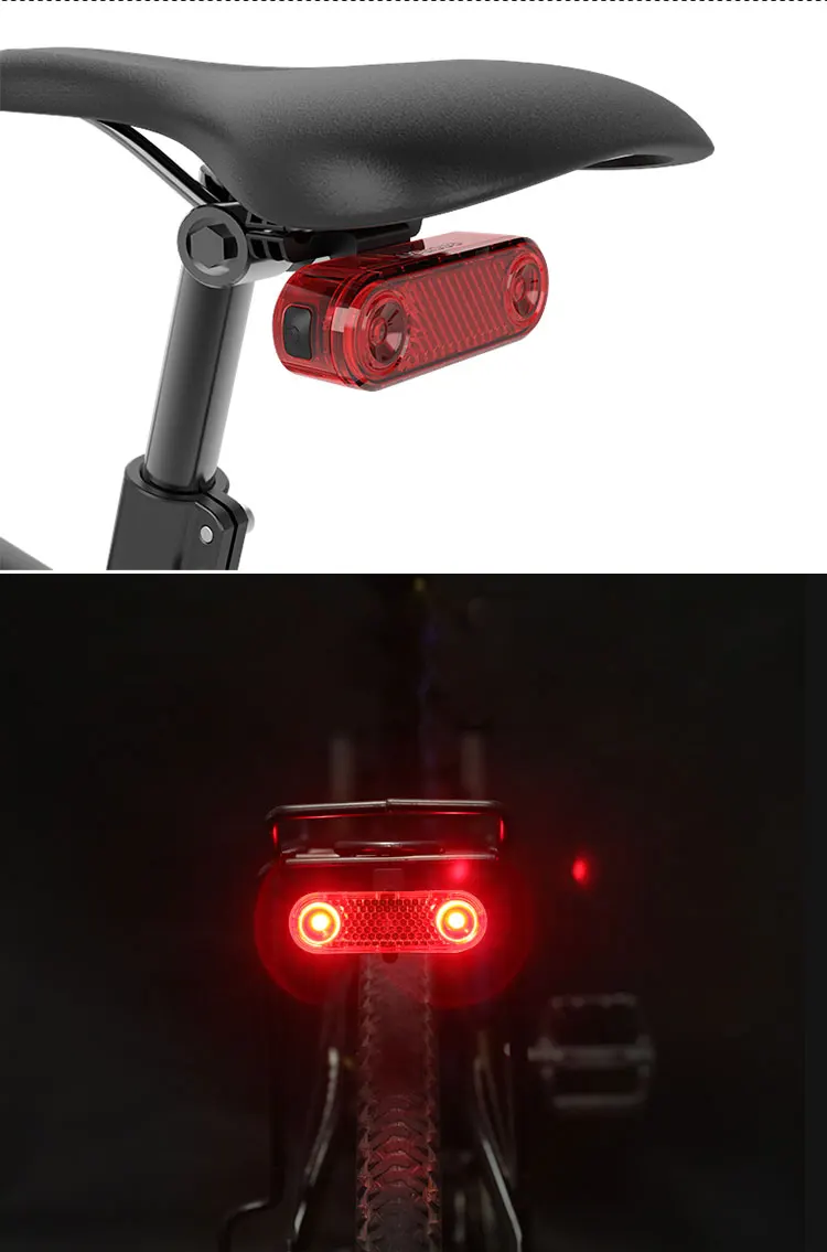 GACIRON 200LM Bicycle Rear Cargo Rack Light Bike Smart Intelligent Brake Tail Light LED Warning Taillight 1200mAh Rechargeable