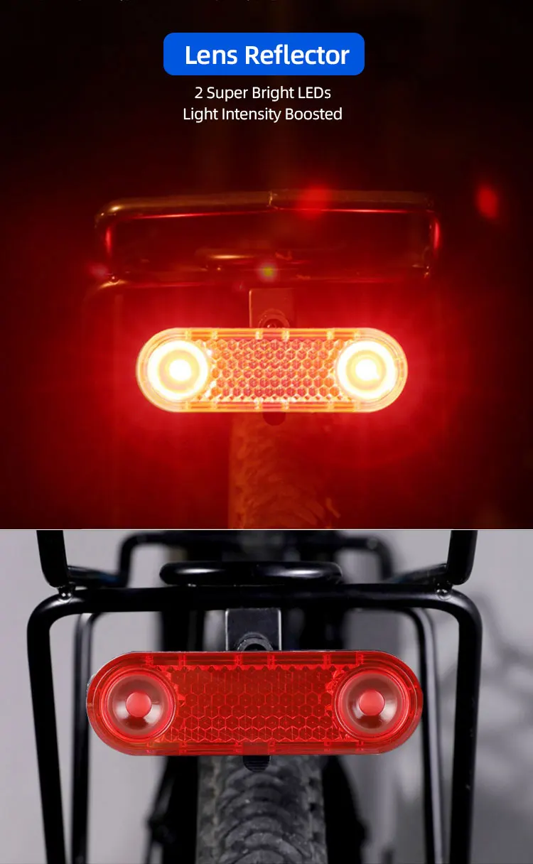 GACIRON 200LM Bicycle Rear Cargo Rack Light Bike Smart Intelligent Brake Tail Light LED Warning Taillight 1200mAh Rechargeable