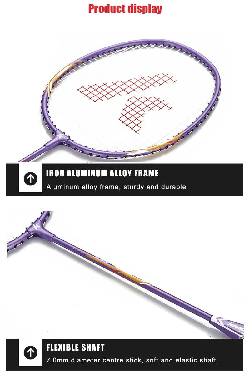 Kawasaki Badminton Racket 1U Aluminum Alloy Frame Badminton Racquette Racquet With String For Outdoor Entertainment UP-0182