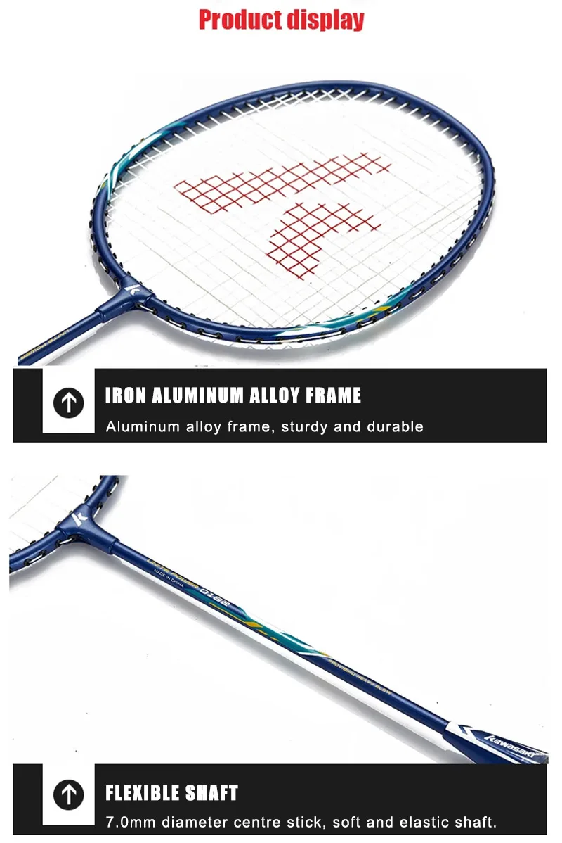 Kawasaki Badminton Racket 1U Aluminum Alloy Frame Badminton Racquette Racquet With String For Outdoor Entertainment UP-0182