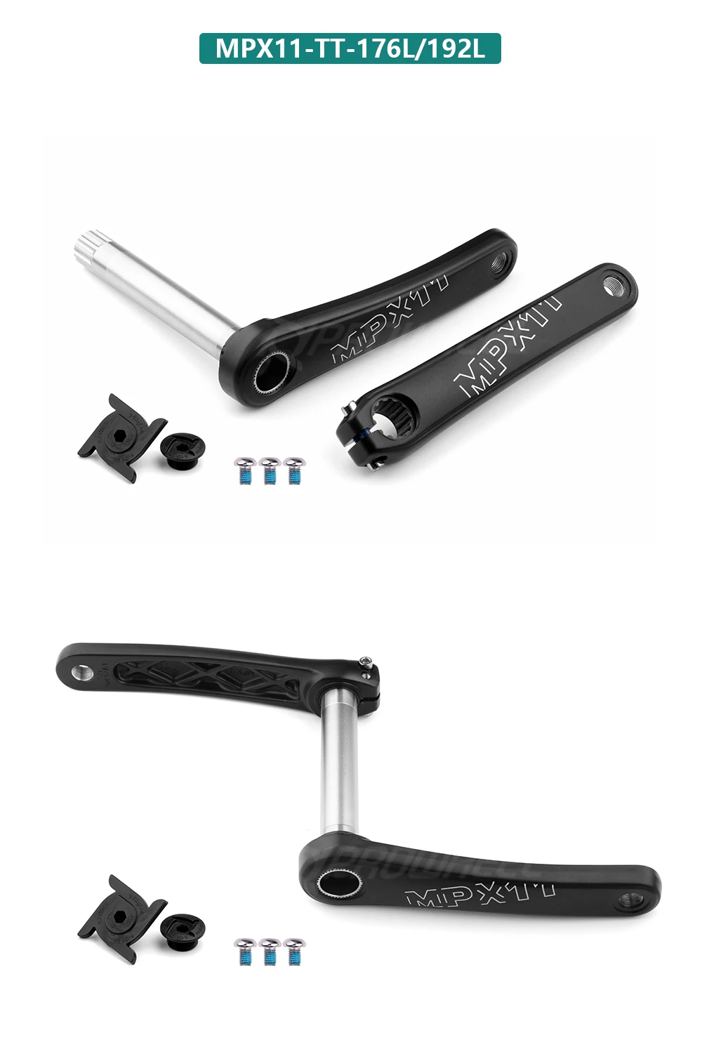 PROWHEEL Snow Bike Crankset Snow Bike Fatbike Crankset 176/192 mm Bottom Bracket Compatible for SRAM