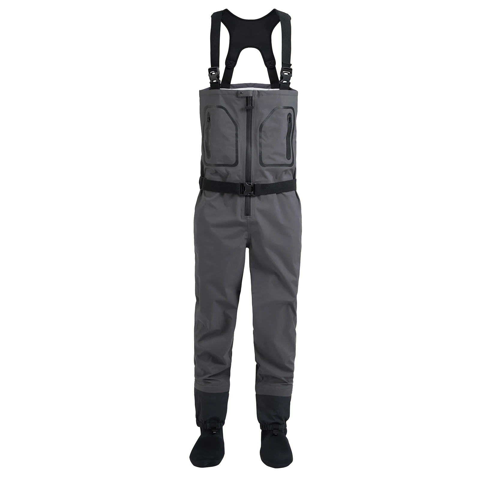 New Men's Fishing Chest High Quality Waders Waterproof Breathable One-piece Pants With Neoprene Socks For Enjoy WM2