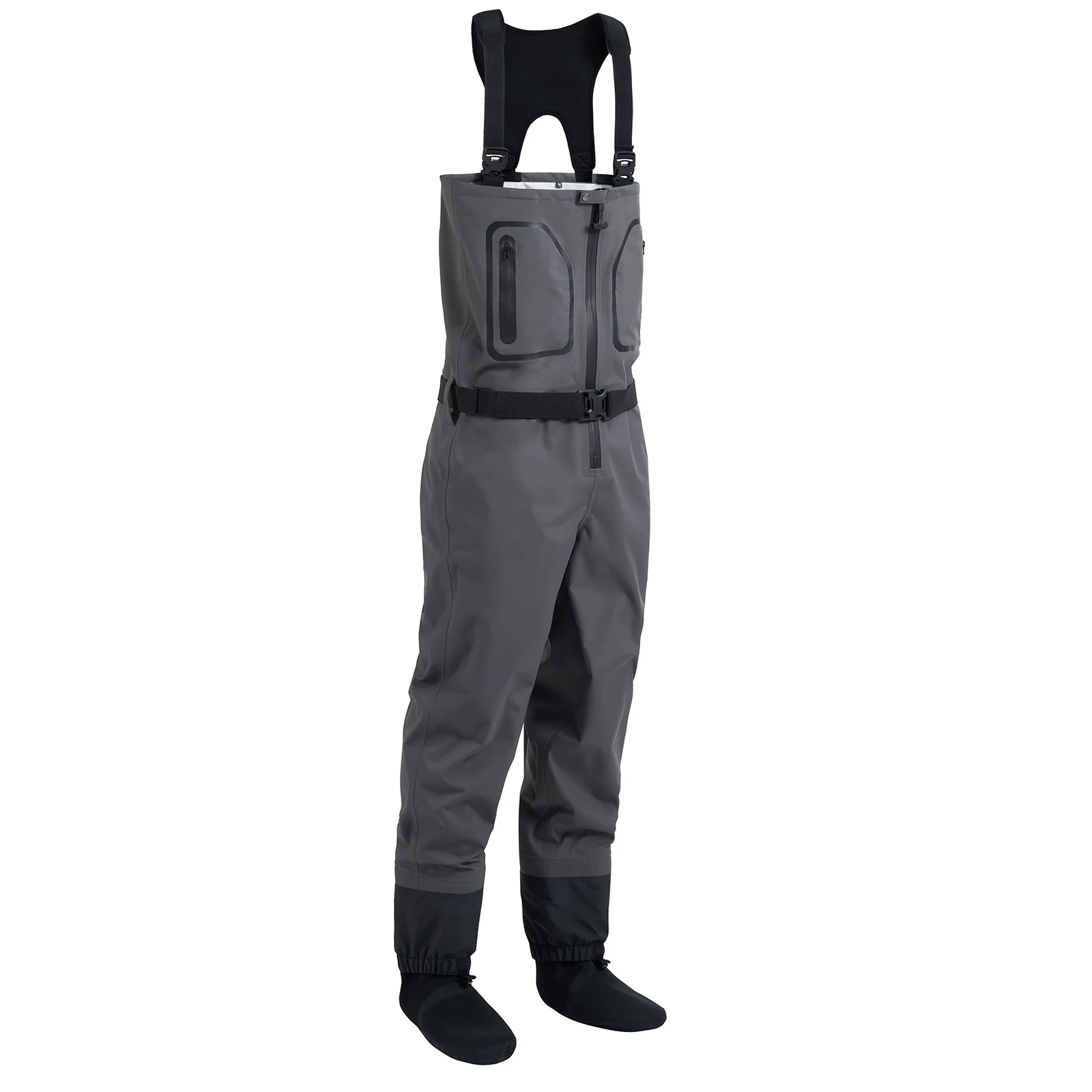 New Men's Fishing Chest High Quality Waders Waterproof Breathable One-piece Pants With Neoprene Socks For Enjoy WM2