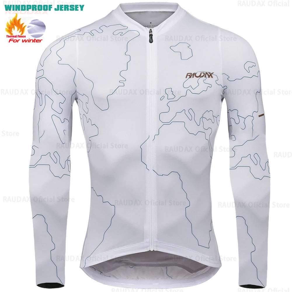 2025 Raudax Winter Cycling Thermal Fleece Clothing Sets Top Cycling Jersey Sport Bike MTB Riding Clothing Warm Jackets For Man