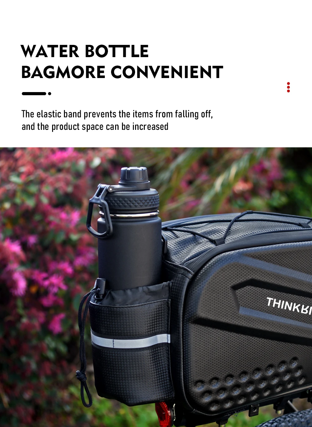 ThinkRider Bicycle Hard Shell Tear Hunch Bag,14L Large Capacity Hunch Bag,Anti-Splash Material,With Rain Cover