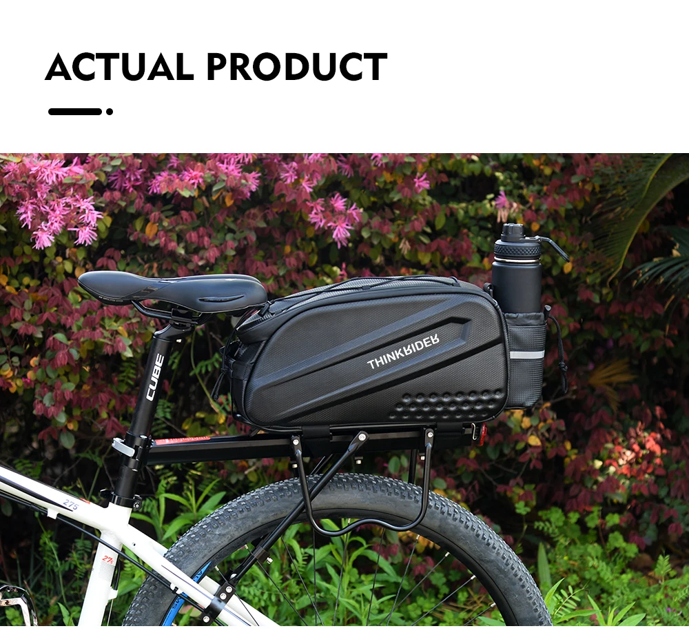 ThinkRider Bicycle Hard Shell Tear Hunch Bag,14L Large Capacity Hunch Bag,Anti-Splash Material,With Rain Cover