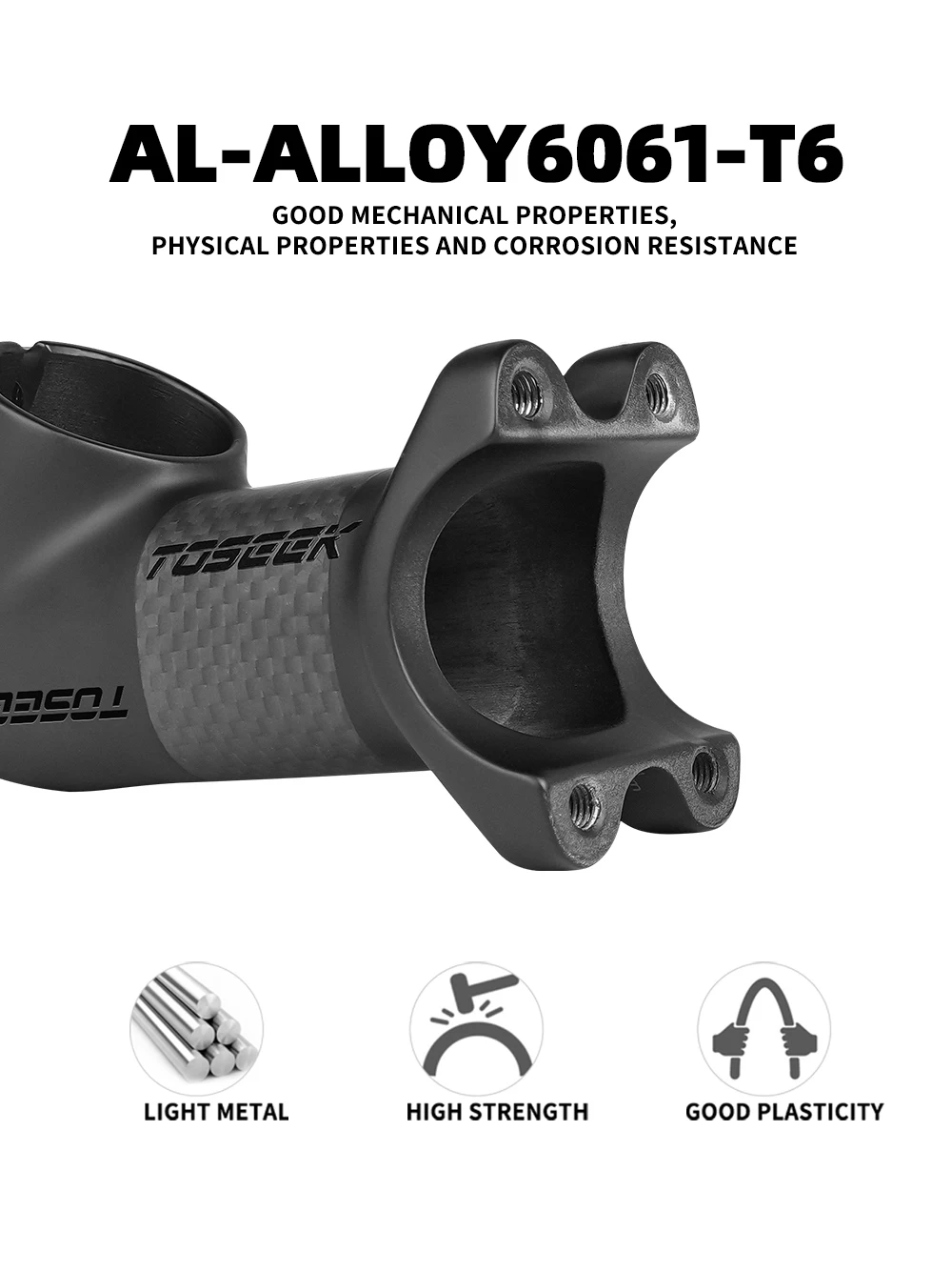 TOSEEK ZF-ONE Carbon Stem 25/35Degree Mountain Bike Stem,31.8mm Handlebar Stems,60/70/80/90/100mm Black and Red Bicycle Parts