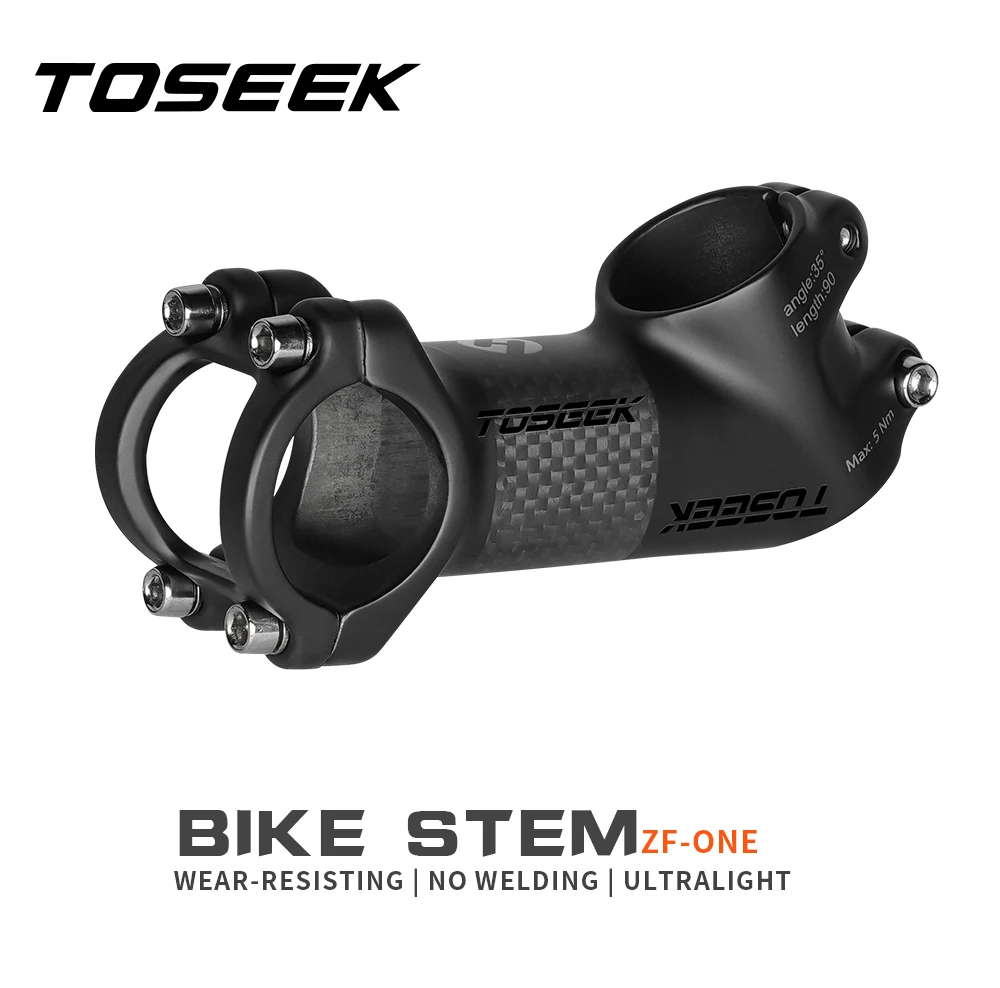 TOSEEK ZF-ONE Carbon Stem 25/35Degree Mountain Bike Stem,31.8mm Handlebar Stems,60/70/80/90/100mm Black and Red Bicycle Parts