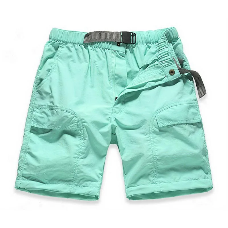 NUONEKO Women's Summer Hiking Pants Women Trekking Sport Quick Dry Thin Cargo Trousers Removable Outdoor Camping Pants Shorts