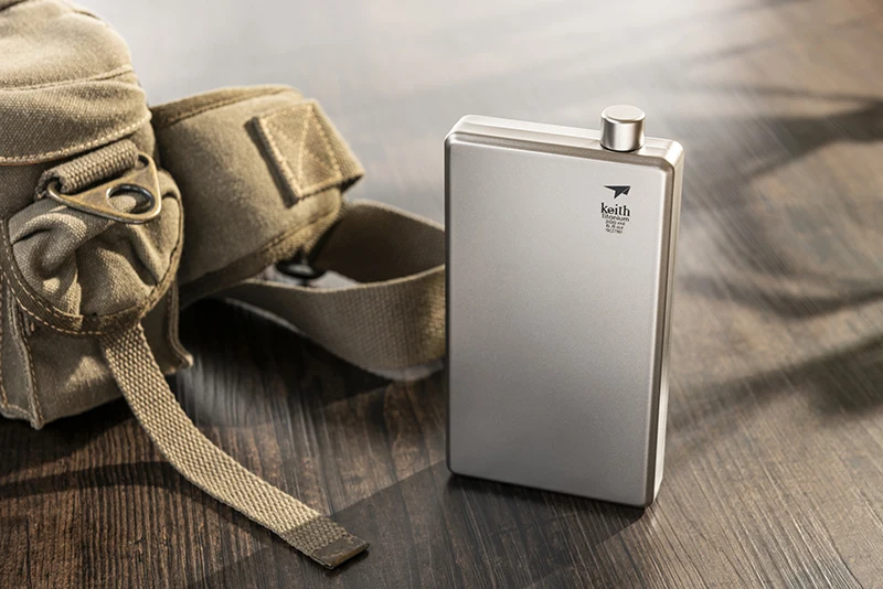 Keith Titanium Camping Wine Bottle 7oz/200ml Bacteriostatic Flatware Portable Outdoor Travel Picnic Tableware Hip Flasks