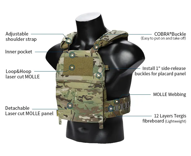 Emersongear For FRO Style V5 Hunting Vest M Size Plate Carrier Paintball Body Protective Airsoft Hunting Combat Training EM9650