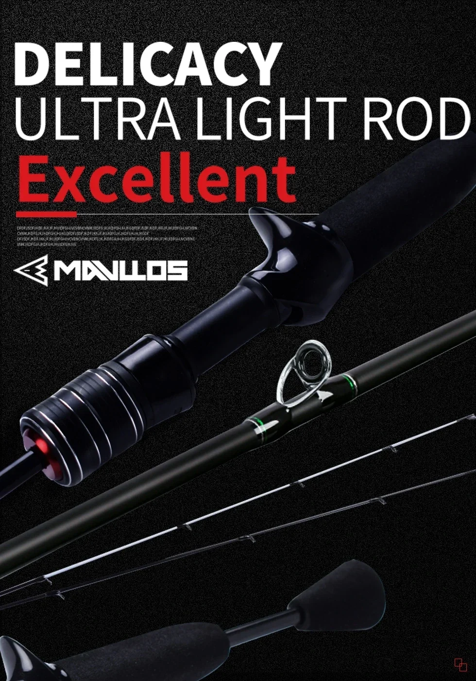 Mavllos Delicacy Light Carbon Fishing Rod Lure 0.6-8g Line 2-6lb Hollow + Solid 2 Tips Carbon BFS Casting Fishing Spinning Rod