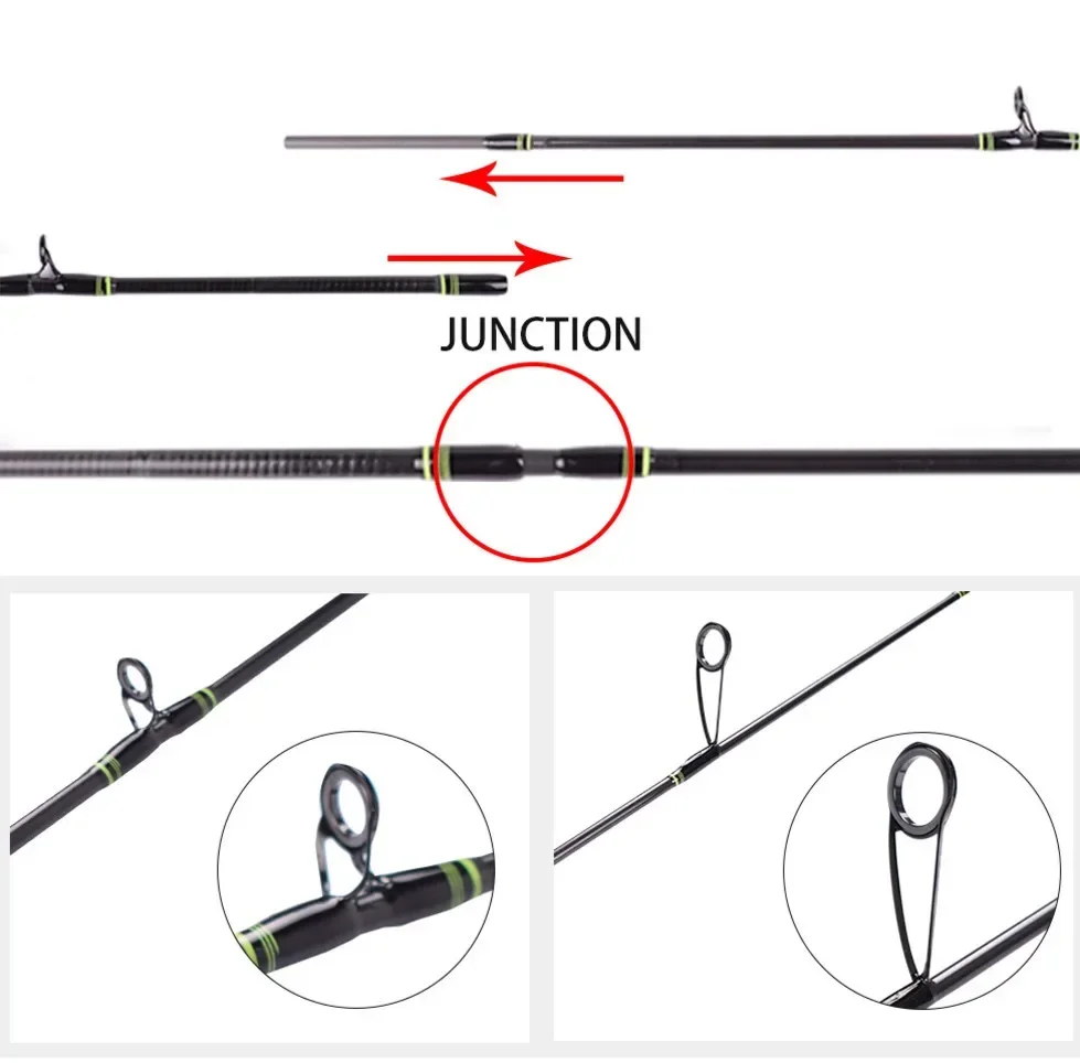 Mavllos Delicacy Light Carbon Fishing Rod Lure 0.6-8g Line 2-6lb Hollow + Solid 2 Tips Carbon BFS Casting Fishing Spinning Rod