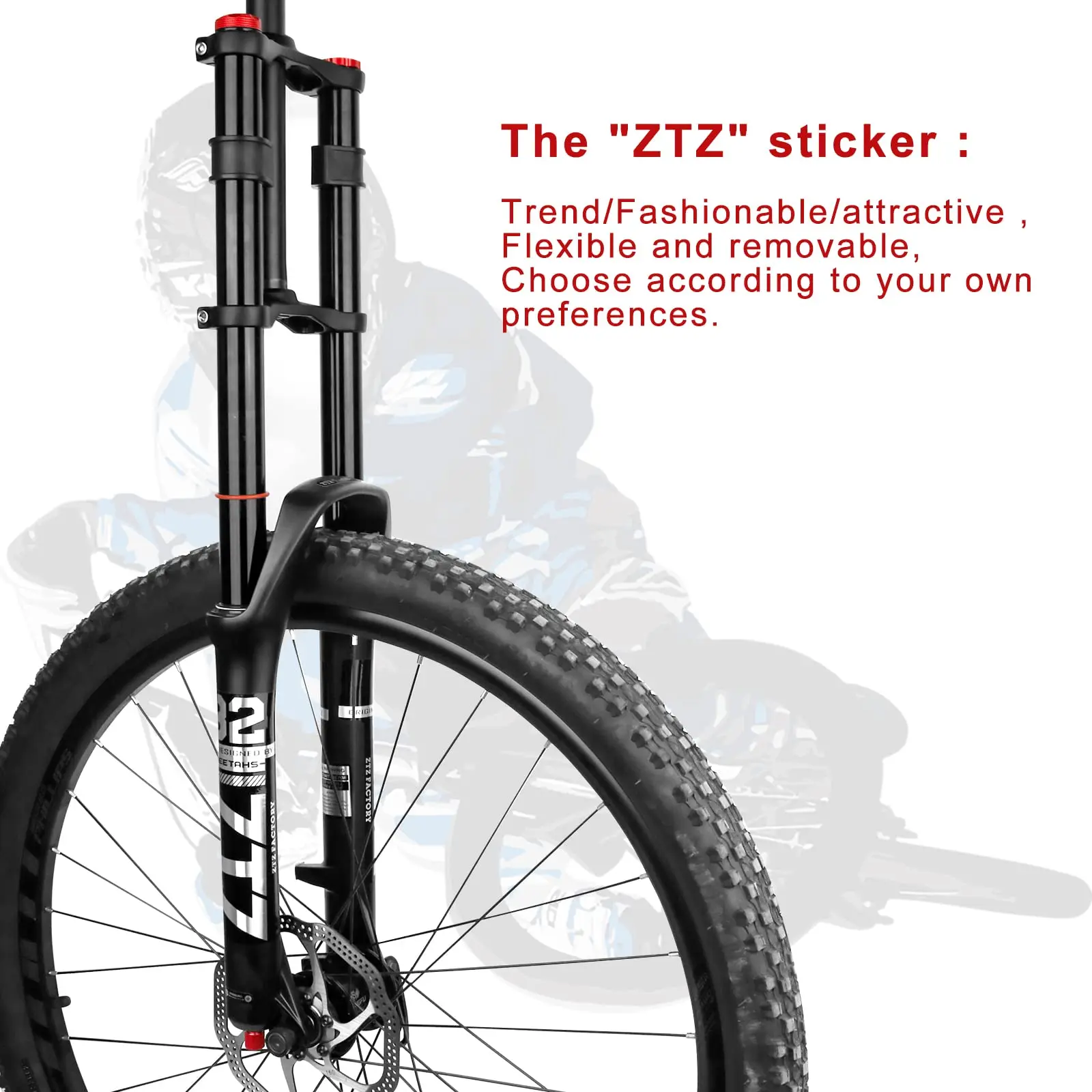 ZTZ Bike Cycling Suspension Fork 26/27.5/2 Inch for Sport Mountain DH Air Double Shoulder Downhill Replacement Bicycle Parts