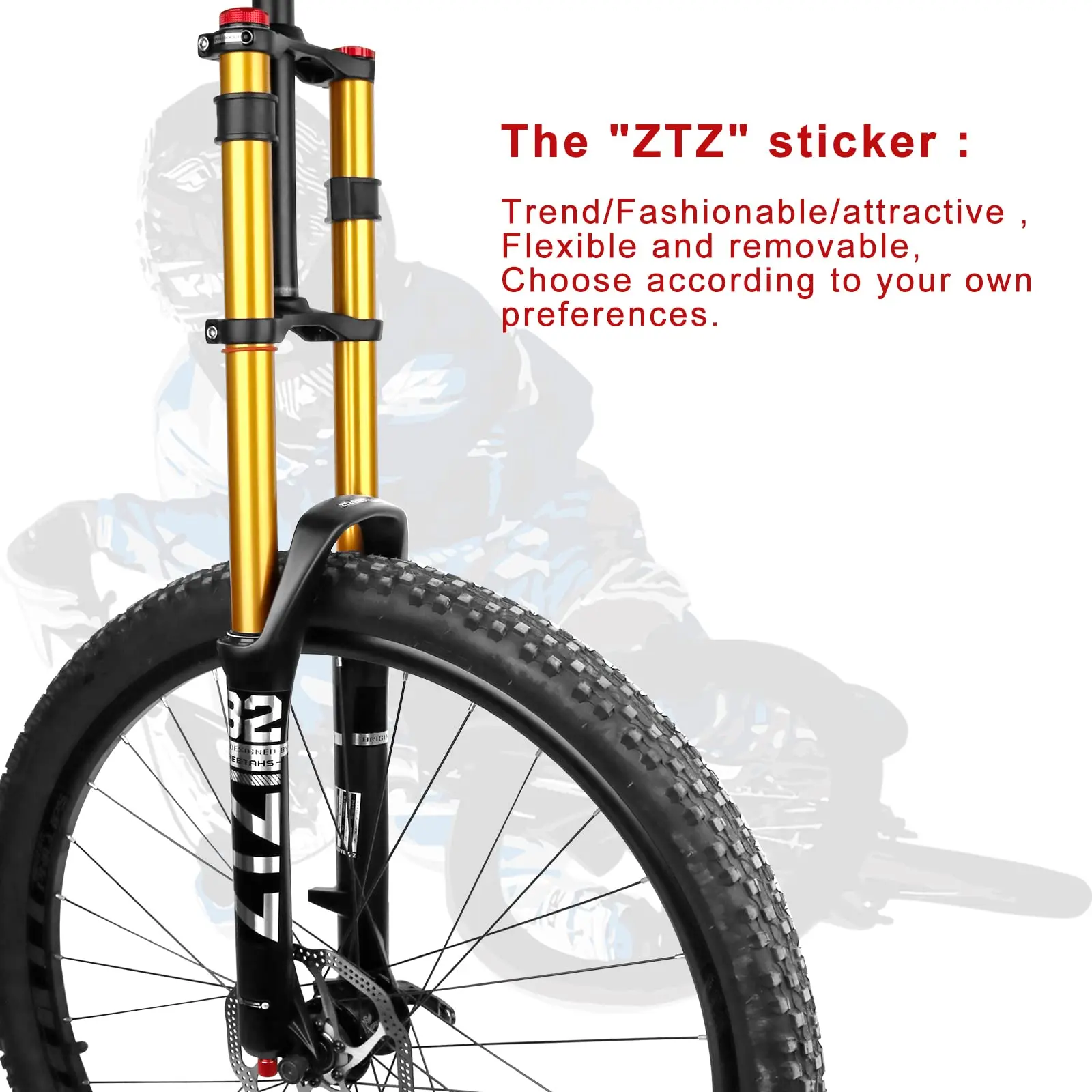 ZTZ Bike Cycling Suspension Fork 26/27.5/2 Inch for Sport Mountain DH Air Double Shoulder Downhill Replacement Bicycle Parts