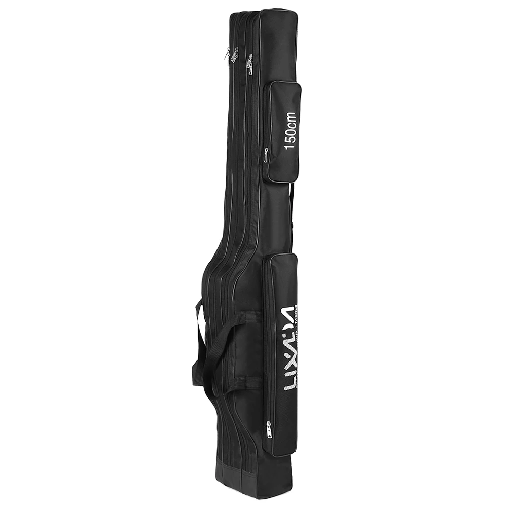 130cm/150cm Three Layers Fishing Bag Portable Folding Fishing Rod Reel Tackle Tool Carry Case Carrier Travel Bag
