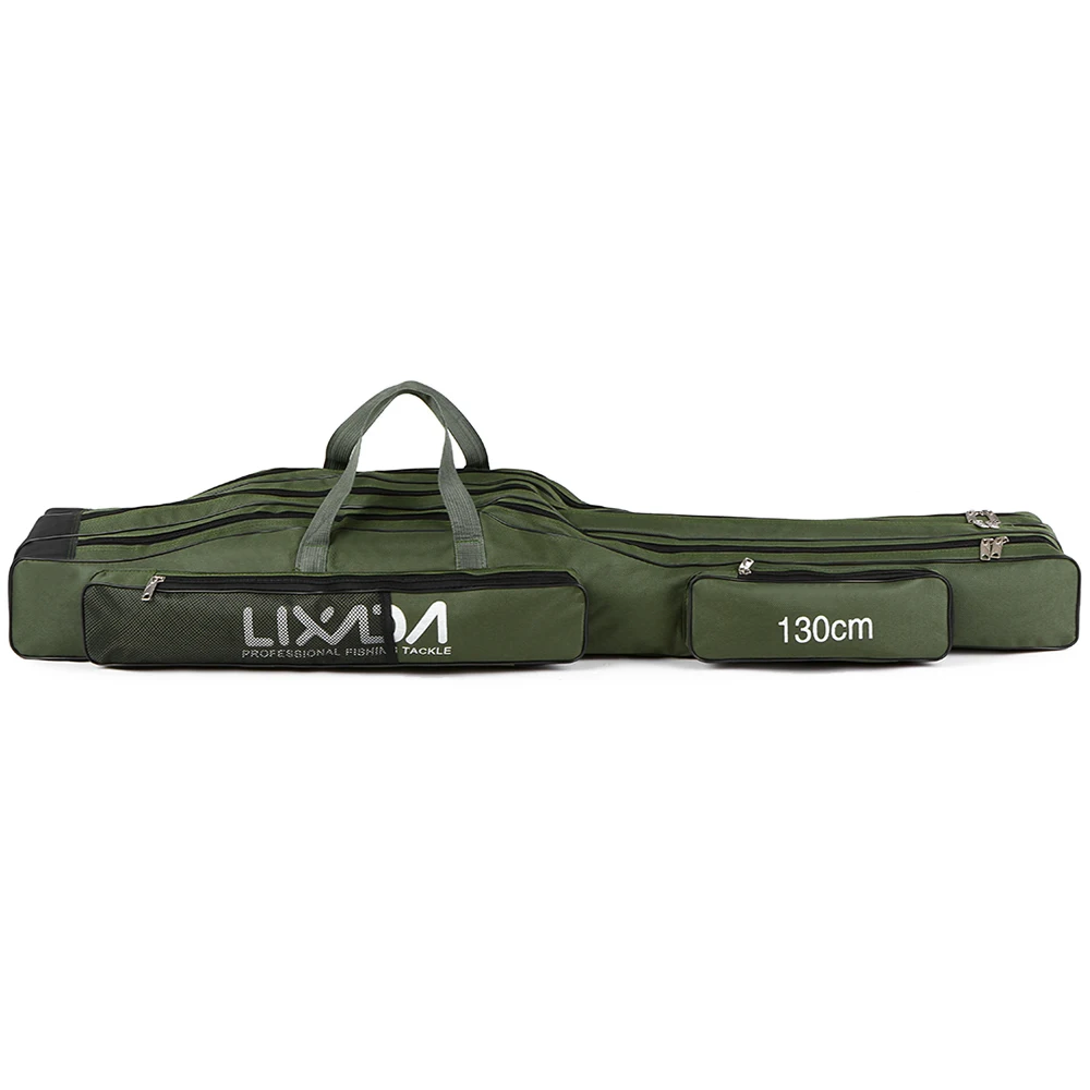 130cm/150cm Three Layers Fishing Bag Portable Folding Fishing Rod Reel Tackle Tool Carry Case Carrier Travel Bag