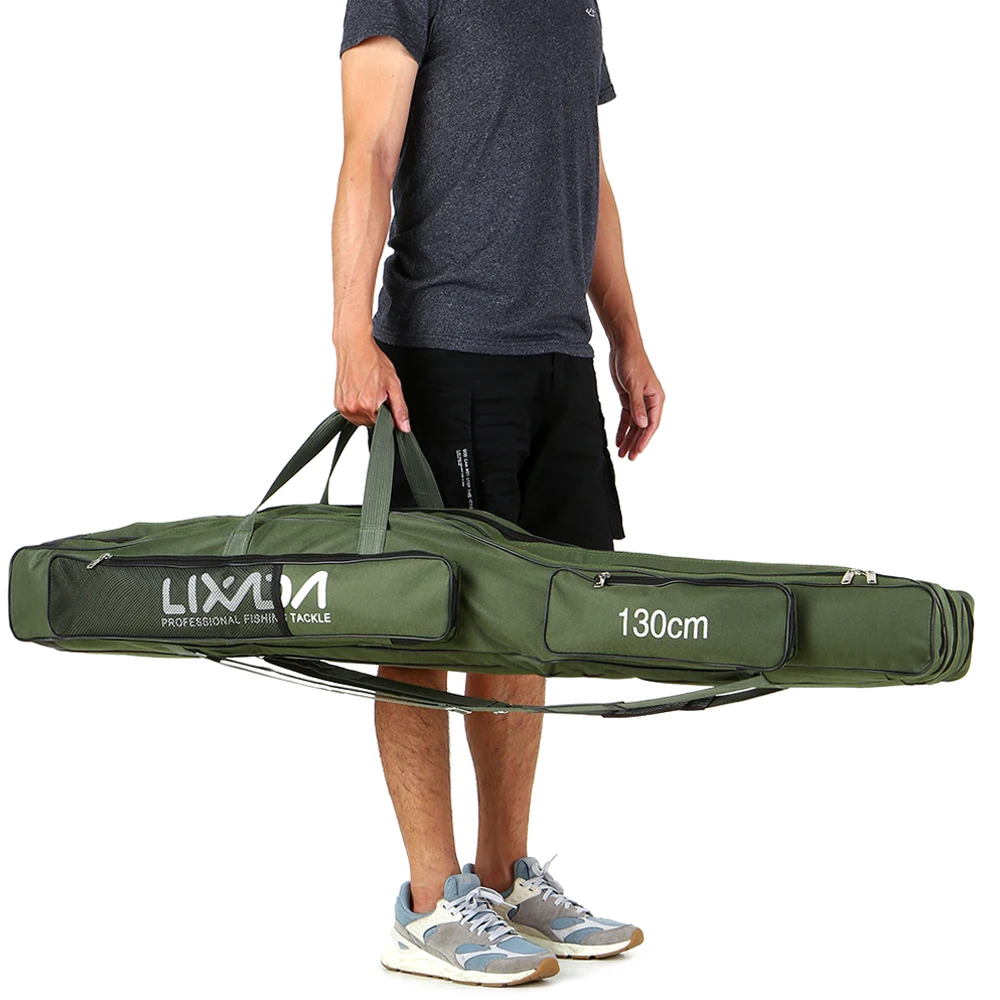 130cm/150cm Three Layers Fishing Bag Portable Folding Fishing Rod Reel Tackle Tool Carry Case Carrier Travel Bag