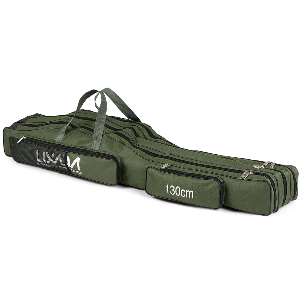 130cm/150cm Three Layers Fishing Bag Portable Folding Fishing Rod Reel Tackle Tool Carry Case Carrier Travel Bag