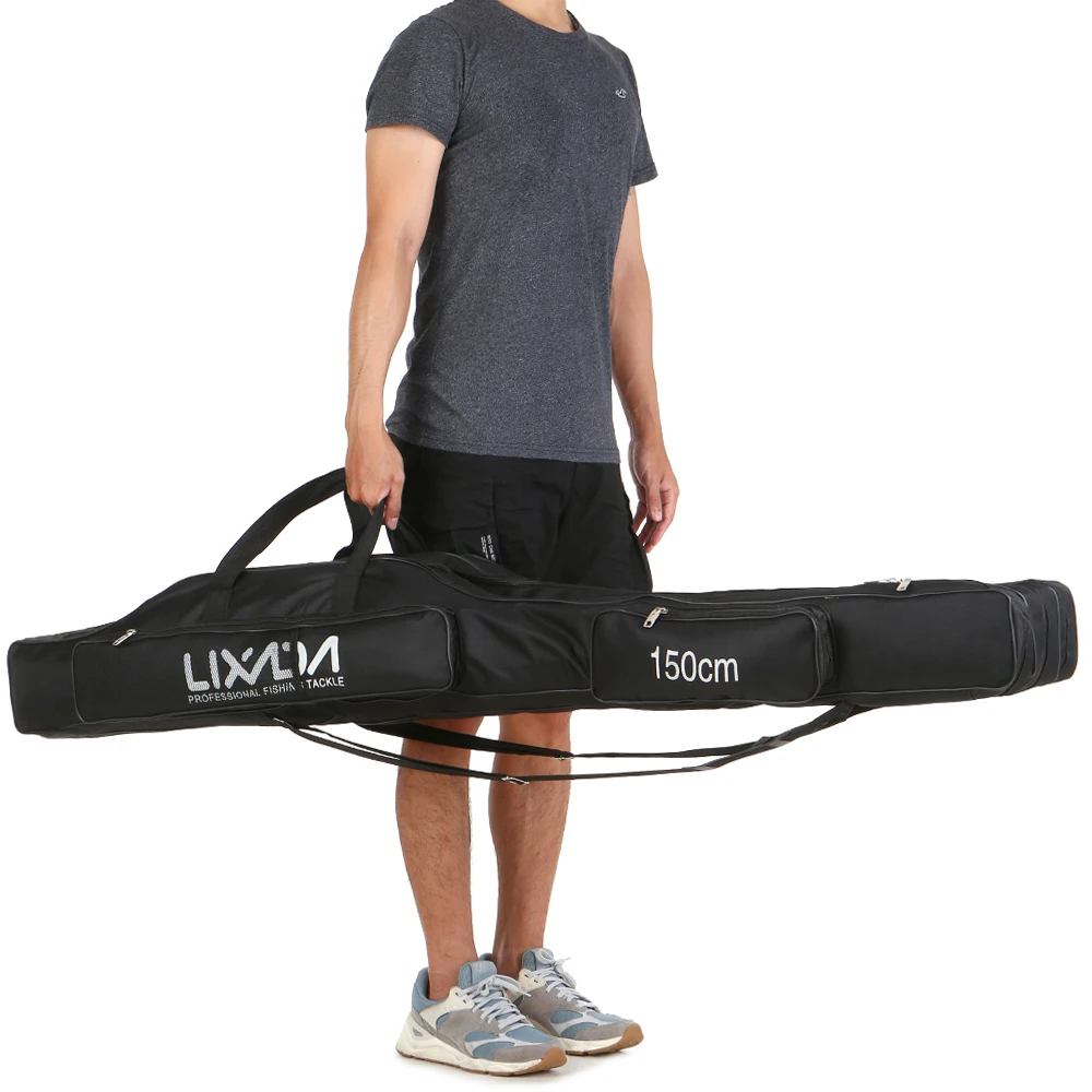 130cm/150cm Three Layers Fishing Bag Portable Folding Fishing Rod Reel Tackle Tool Carry Case Carrier Travel Bag