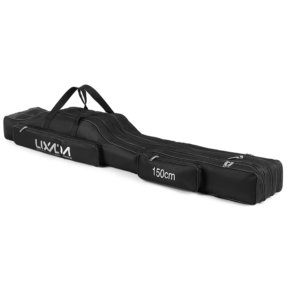 130cm/150cm Three Layers Fishing Bag Portable Folding Fishing Rod Reel Tackle Tool Carry Case Carrier Travel Bag