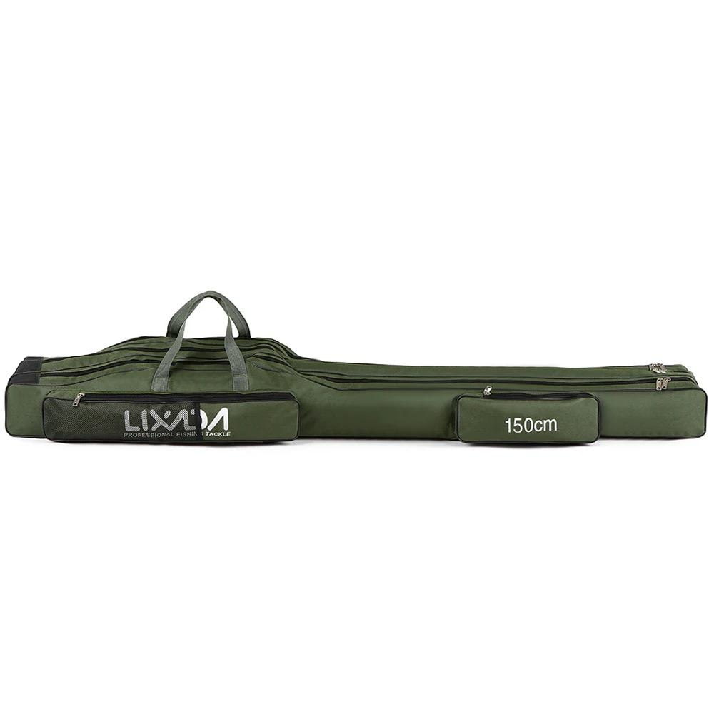 130cm/150cm Three Layers Fishing Bag Portable Folding Fishing Rod Reel Tackle Tool Carry Case Carrier Travel Bag