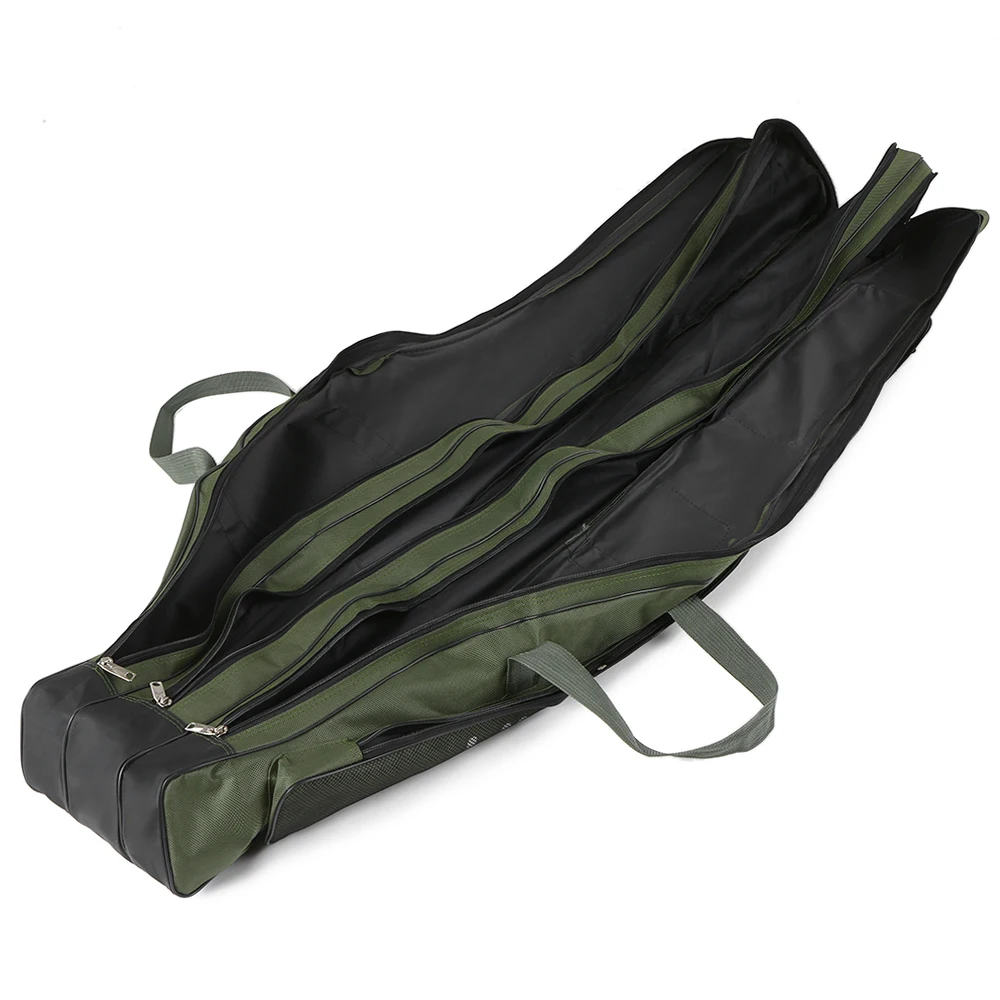 130cm/150cm Three Layers Fishing Bag Portable Folding Fishing Rod Reel Tackle Tool Carry Case Carrier Travel Bag